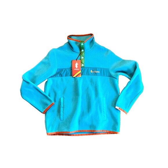 NWT COTOPAXI Womens L Teca Fleece Snap Jacket Water Slide Teal Blue Green Orange - Picture 1 of 6